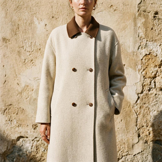 Macys Wear - Zevel | Contrast-Collar Double-Breasted Coat Women