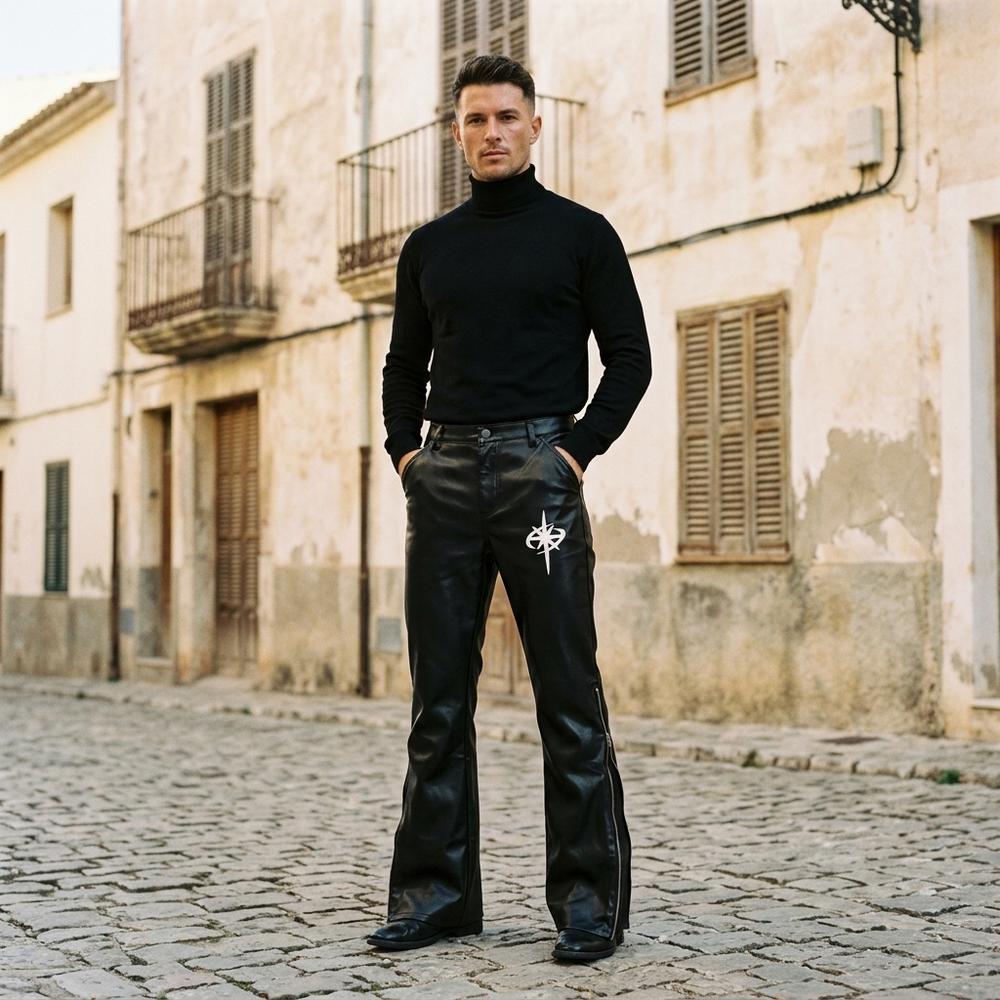 Macys Wear - Lirov | Faux-Leather Flared Pants Men