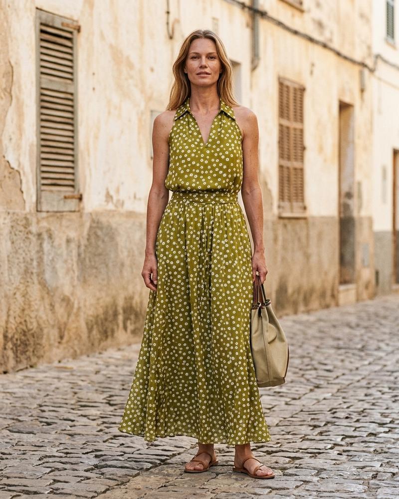 Macys Wear - Kosad | Polka Dot Halterneck Maxi Dress Women