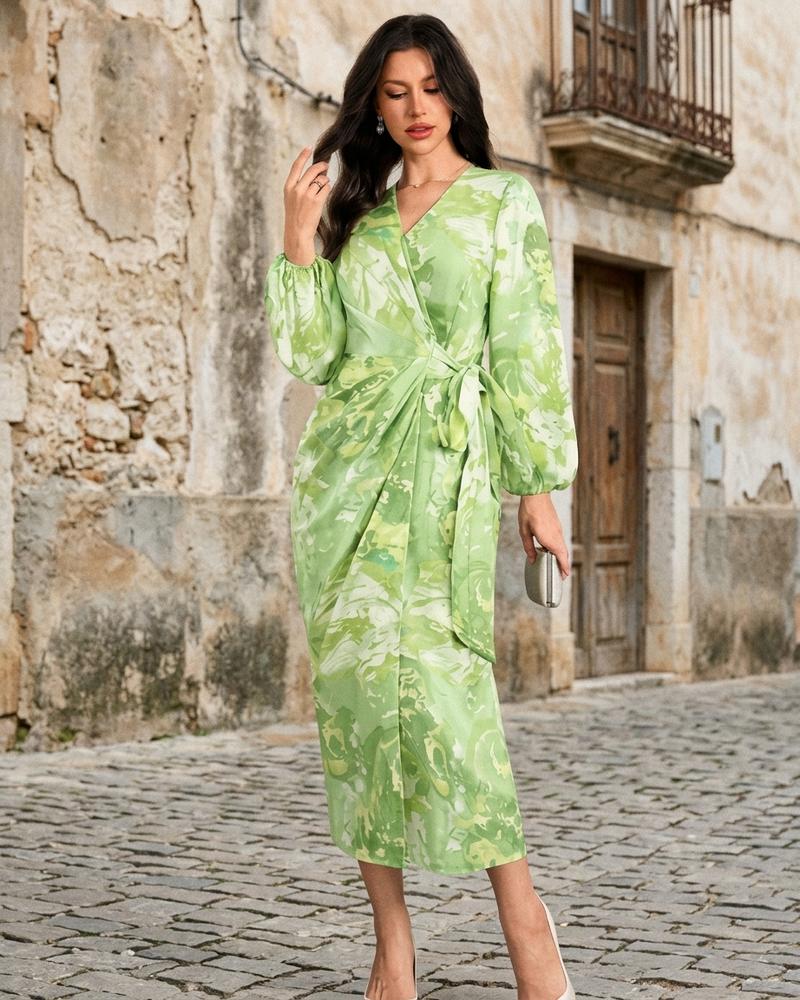 Macys Wear - Vidak | Printed Wrap-Front Midi Dress Women