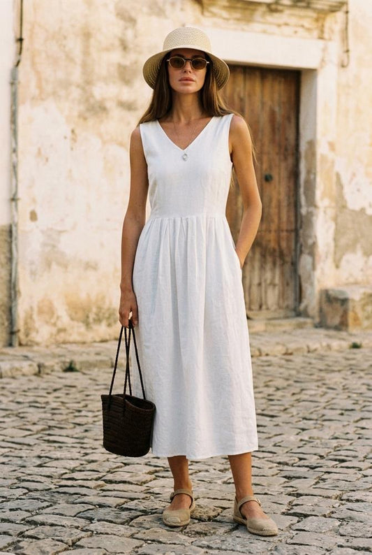 Macys Wear - Zufer | Sleeveless V-Neck Midi Dress Women
