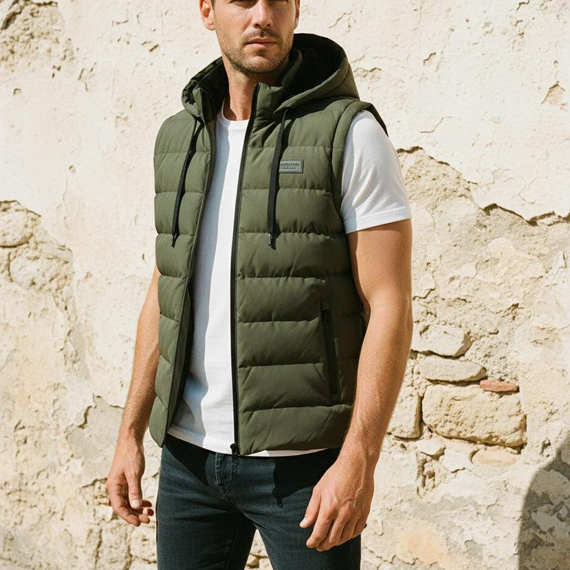 Macys Wear - Arsin | Quilted Hooded Vest Men