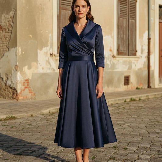 Macys Wear - Calen | Shawl-Collar Fit-and-Flare Midi Dress Women