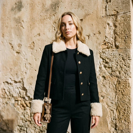 Macys Wear - Alser | Shearling-Trimmed Cropped Jacket Women