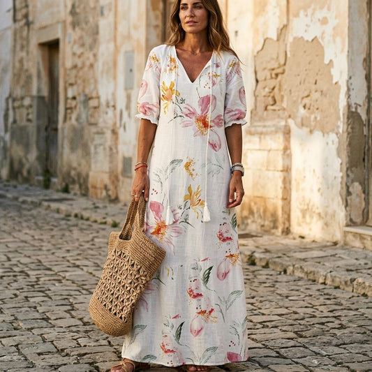 Macys Wear - Comir | Floral V-Neck Maxi Dress Women