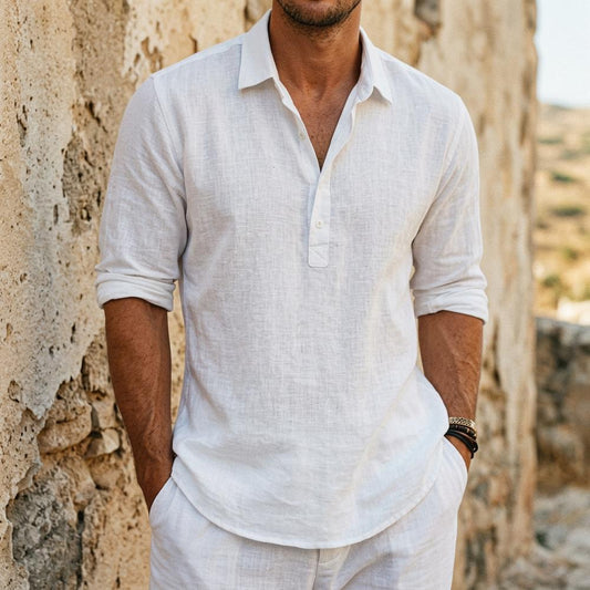 Macys Wear - Canor | Linen-Blend Popover Shirt Men