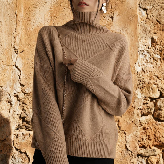 Macys Wear - Daran | Diamond-Knit Mock-Neck Sweater Women