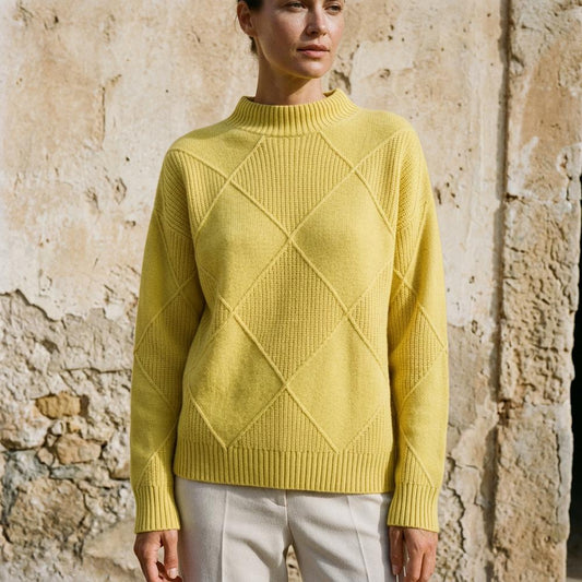 Macys Wear - Daran | Diamond-Knit Mock-Neck Sweater Women