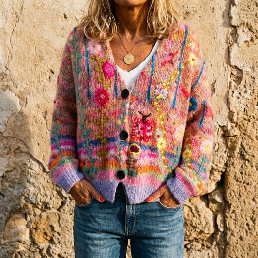 Macys Wear - Alken | Embroidered Chunky-Knit Knit Cardigan Women