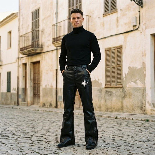 Macys Wear - Lirov | Faux-Leather Flared Pants Men
