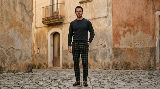 Macys Wear - Rokus | Plaid Slim-Fit Pants Men