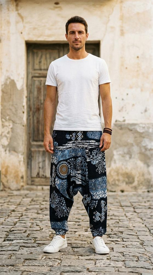 Macys Wear - Zomes | Patterned Drop-Crotch Pants Unisex