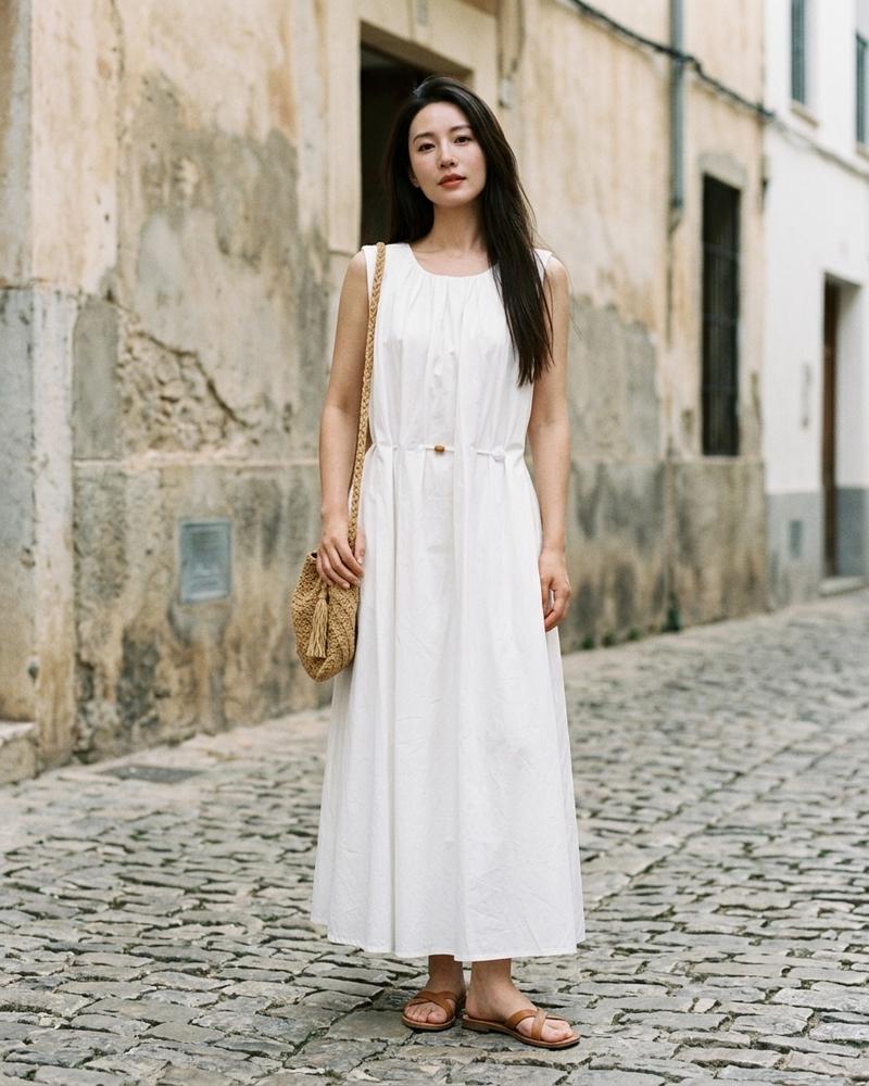 Macys Wear - Cegem | Sleeveless Drawstring Waist Maxi Dress Women