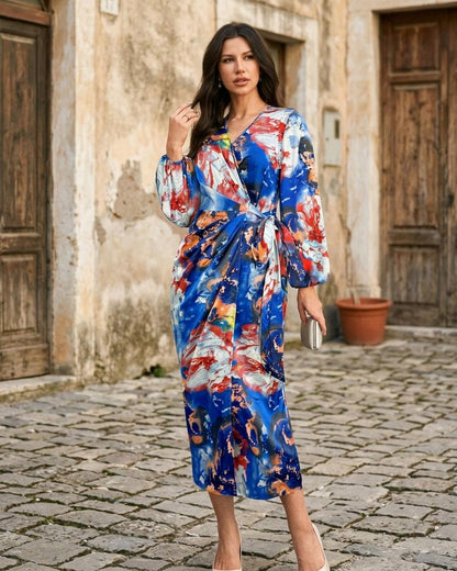 Macys Wear - Vidak | Printed Wrap-Front Midi Dress Women
