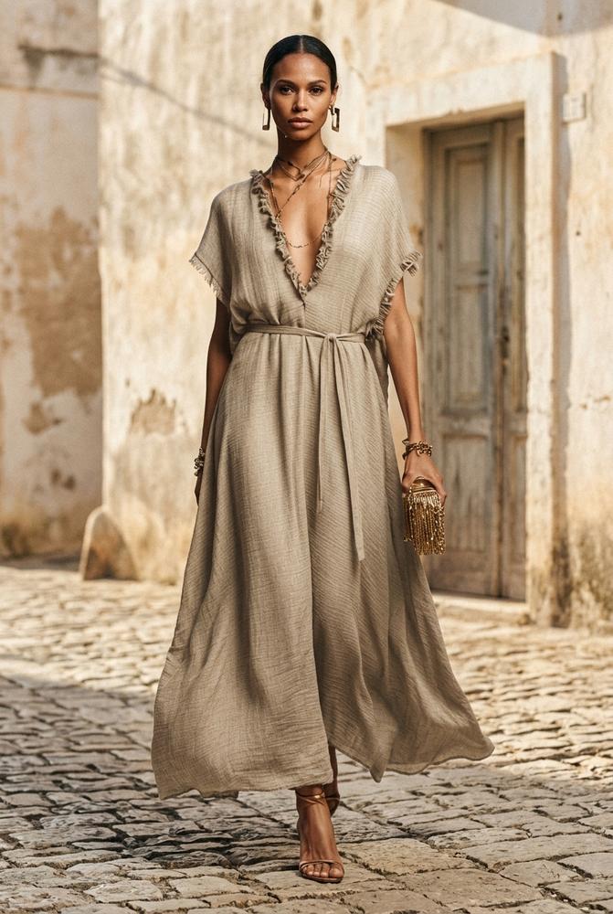 Macys Wear - Renin | Ruffle-Trim Tie-Waist Maxi Dress Women