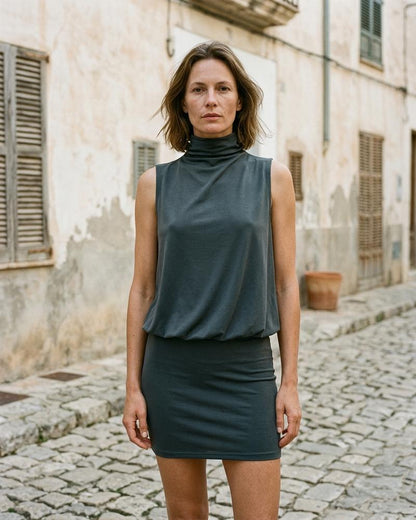 Macys Wear - Ronik | High-Neck Backless Mini Dress Women