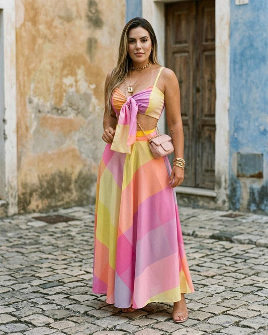 Macys Wear - Catet | Two-Piece Patterned Maxi Dress Women