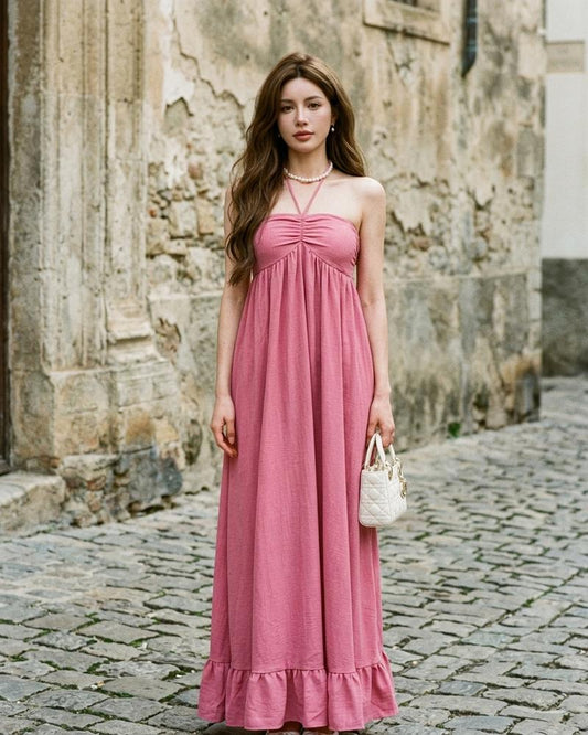 Macys Wear - Nivat | Halterneck Ruched Maxi Dress Women