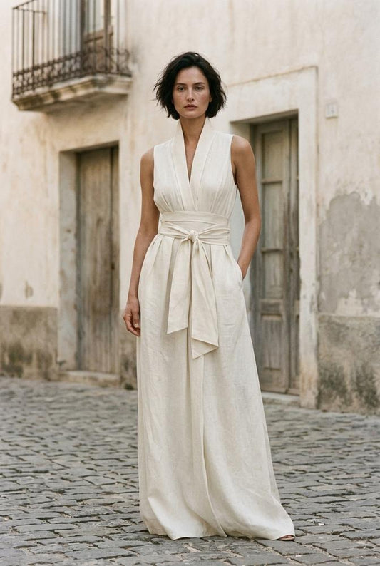 Macys Wear - Valim | Sleeveless Belted Maxi Dress Women