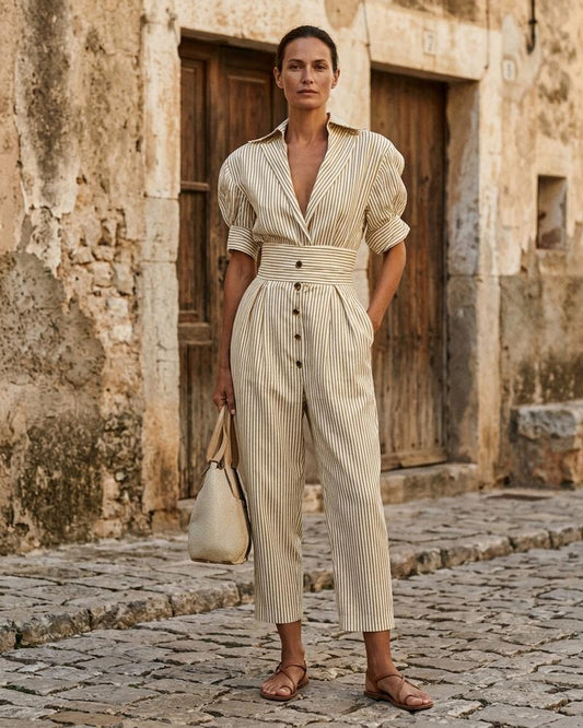 Macys Wear - Rawor | Striped High-Waist Suit Women