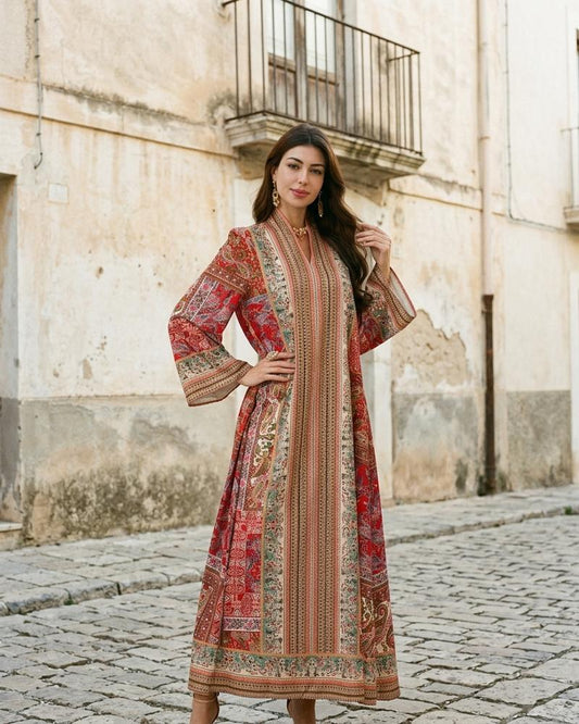 Macys Wear - Kehom | Patterned Long-Sleeved Maxi Dress Women