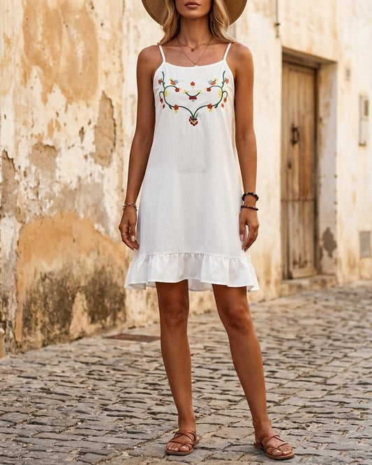 Macys Wear - Eikad | Embroidered Ruffled Mini Dress Women