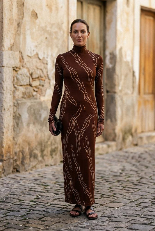Macys Wear - Yabur | Turtleneck Printed Maxi Dress Women