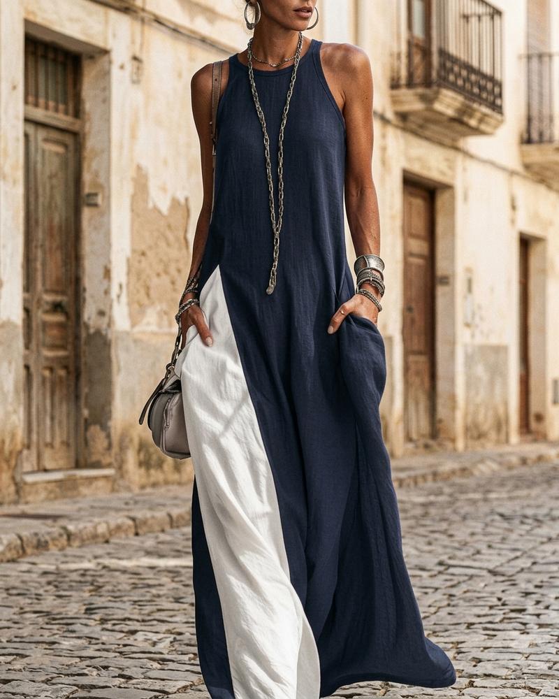 Macys Wear - Zutat | Sleeveless Color-Block Maxi Dress Women