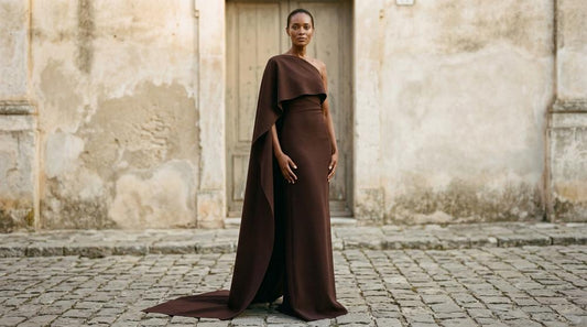 Macys Wear - Zezud | One-Shoulder Caped Dress Women