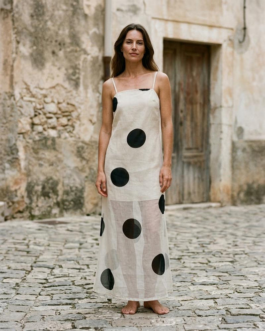 Macys Wear - Aegad | Polka Dot Semi-Sheer Maxi Dress Women