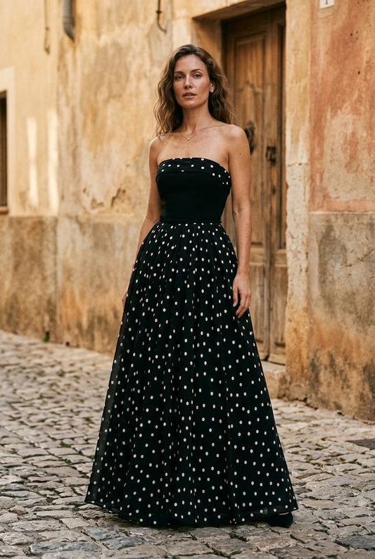 Macys Wear - Aibol | Strapless Polka Dot Maxi Dress Women