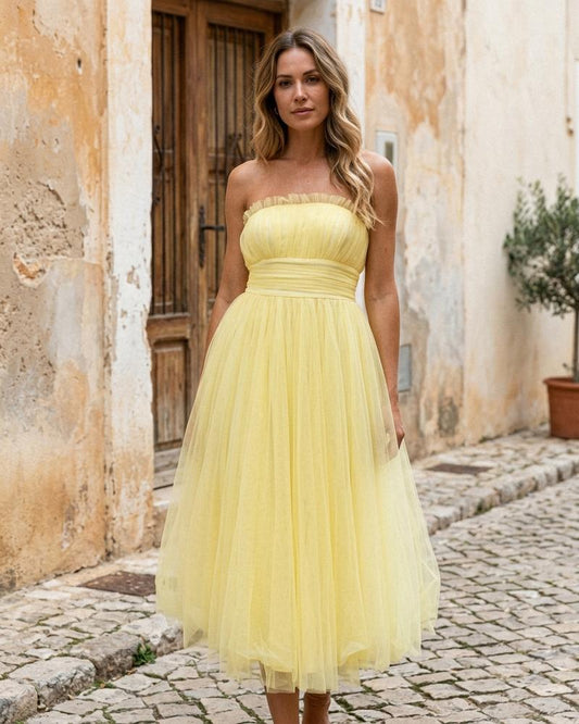 Macys Wear - Zezel | Strapless Tulle Midi Dress Women