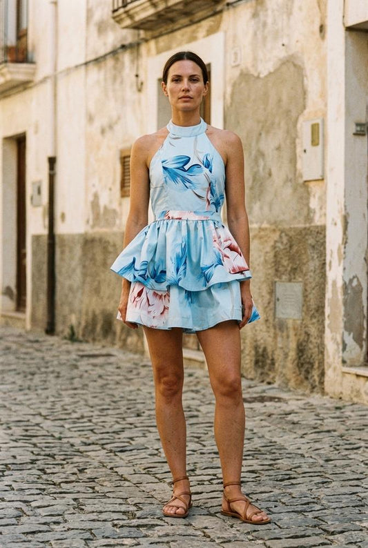 Macys Wear - Aetad | Halterneck Tiered Mini Dress Women