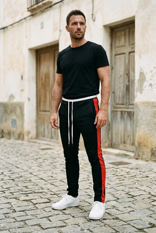 Macys Wear - Yufak | Side-Stripe Tapered-Fit Pants Men