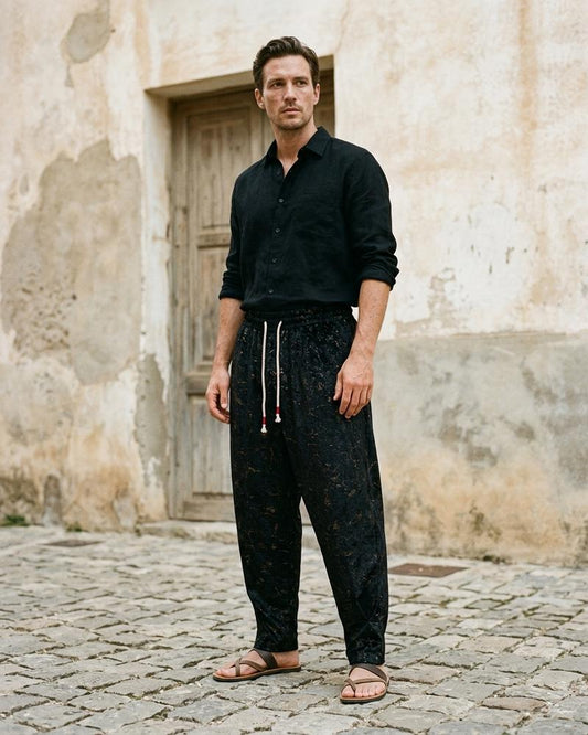 Macys Wear - Yurel | Marbled Relaxed Fit Pants Men