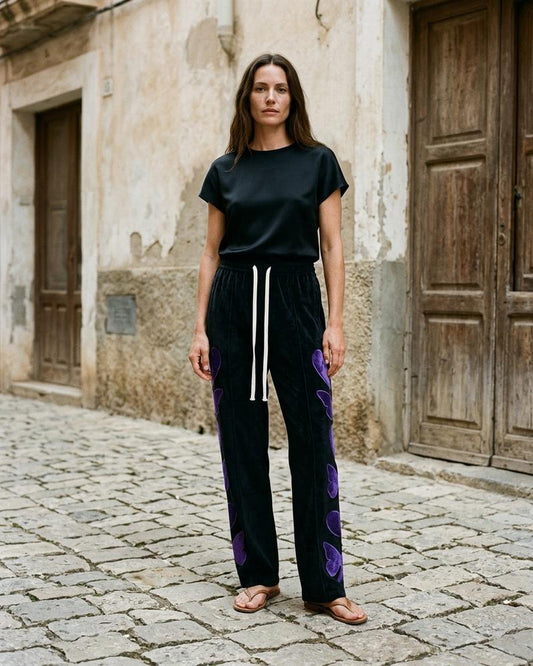 Macys Wear - Elvel | Velvet Embroidered Pants Women