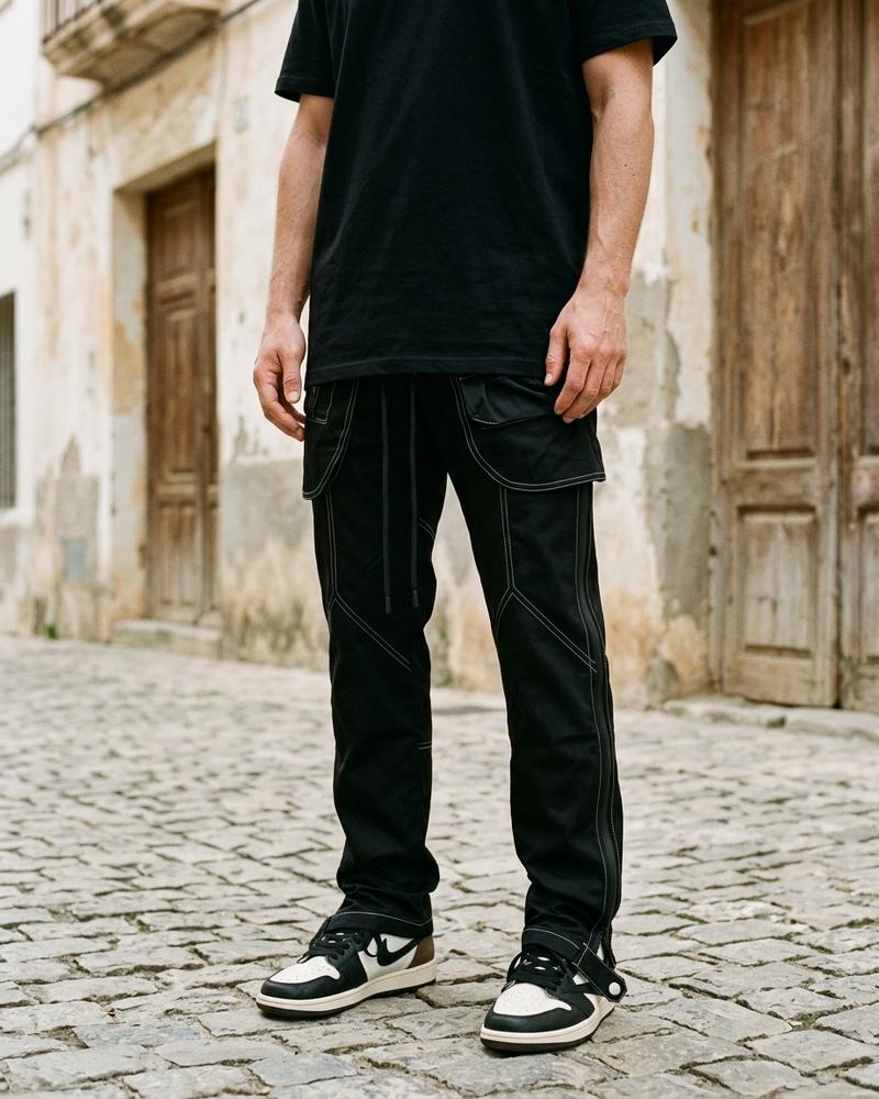 Macys Wear - Artal | Contrast-Stitched Cargo-Style Pants Unisex