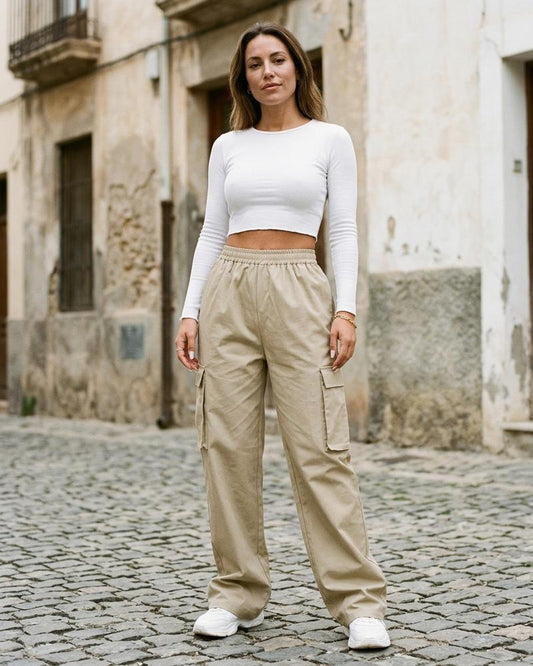 Macys Wear - Dalom | Wide-Leg Cargo Pants Women