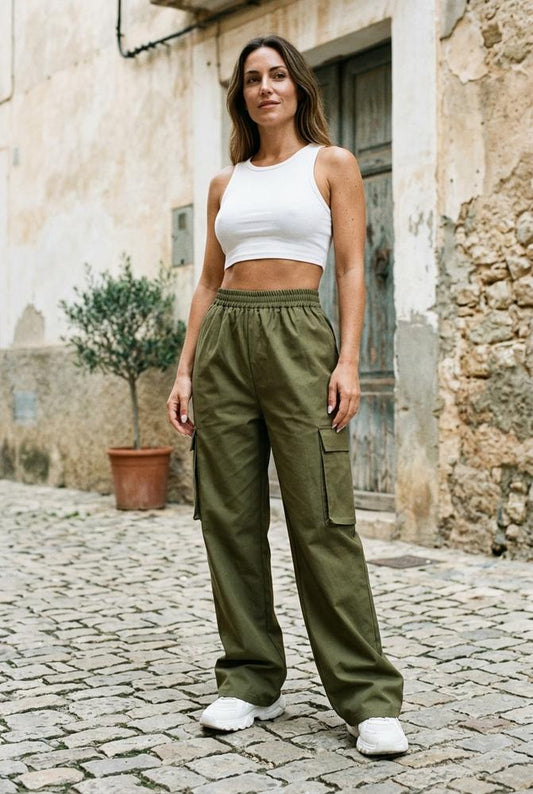 Macys Wear - Dalom | Wide-Leg Cargo Pants Women