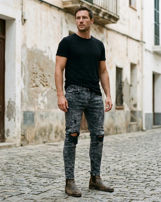 Macys Wear - Arren | Ripped Acid-Wash Pants Men