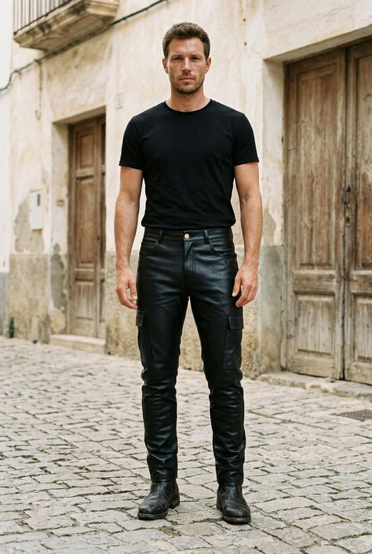 Macys Wear - Arzan | Leather-Look Cargo Pants Men