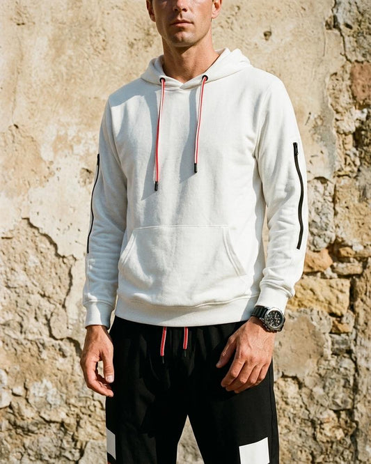 Macys Wear - Zesel | Zippered-Sleeve Contrast-Detail Hoodie Men